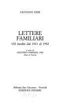 Copertina  Lettere familiari : 152 inediti dal 1911 al 1952